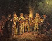 Jean-Antoine Watteau Love in the Italian Theatre oil painting on canvas